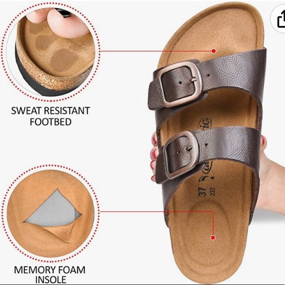 Aerothotic Women’s Arch Support Cork Footbed Slide Sandals - Picture 4 of 8